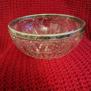 Lovely Glass Bowl with Silver Rim
